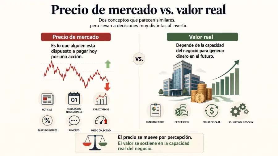 Precio de mercado y valor real de una empresa